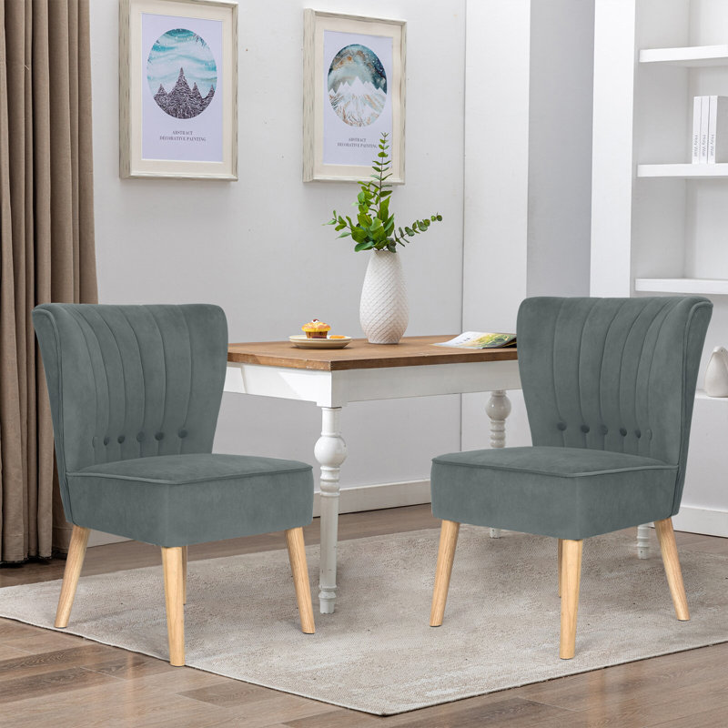 Raquell Velvet Accent Chair, Dark Gray Velvet