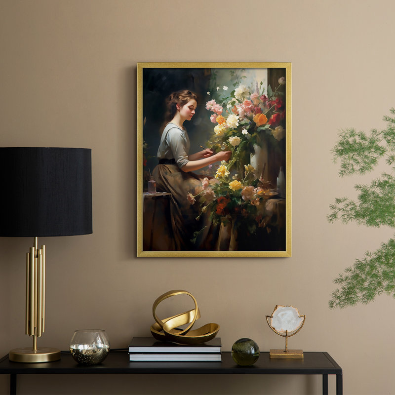 «WOMEN Series CDxxxi», reproduction encadrée - bois massif, H 11 po x l 9 po, Doré