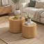 Ensemble de 2 tables basses gigognes, tables basses rondes modernes, tables d'appoint circulaires en bois pour petits espaces salon chambre balcon bureau table d'appoint tambour