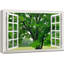«Window View Of Serene Green Tree Field Fields Nature Rustic Scenic Relax Calm Ultra» sur toile-98448724