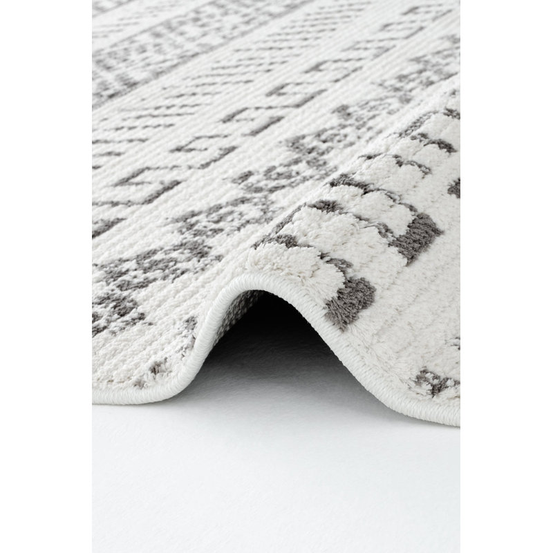 Adae Geometric Shapes Machine Made Indoor / Outdoor Area Rug, Rectangle 5'3" x 9'10"