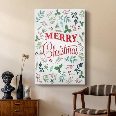 Merry Christmas Greenery -Custom Wrapped Gallery Cavas