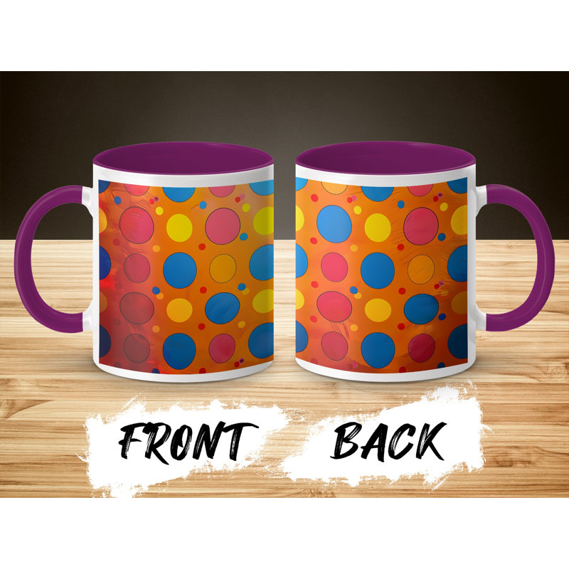 Polka Dot 11oz Accent Coffee Mug, Purple