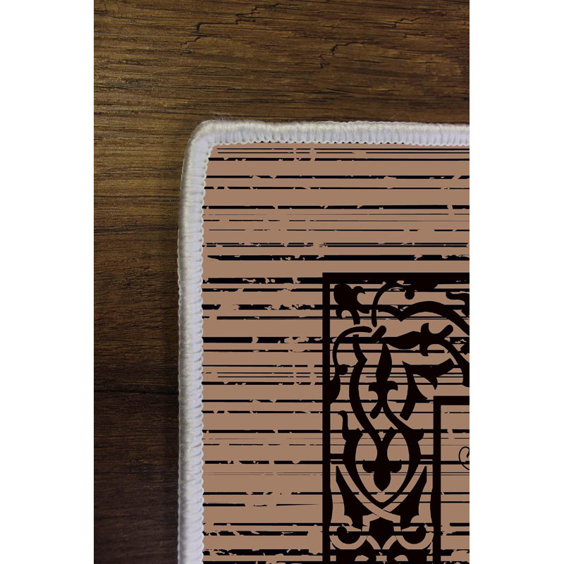 Tapis tissé élégant (4 x 6 pieds), 100% polyester, d'une hauteur de poils de 0,3 po | Pois antibactérien antidérapant en PVC | Lavable à la machine, impression numérique en 3D | Parfait pour le salon, la chambre à coucher et le bureau