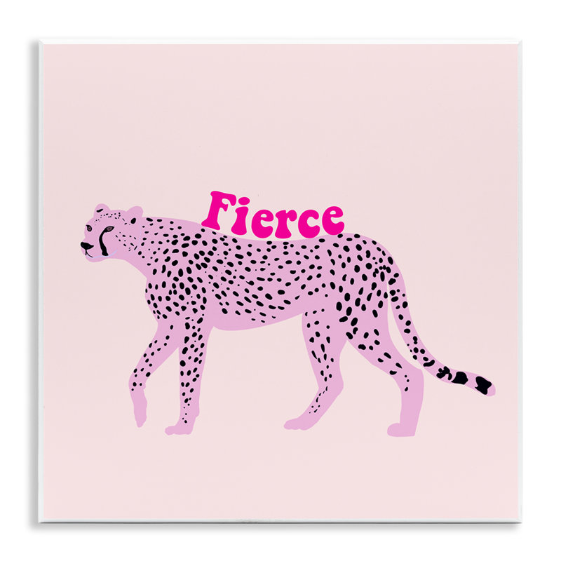 Férocité guépard sur plaque murale rose, design par Ashley Singleton