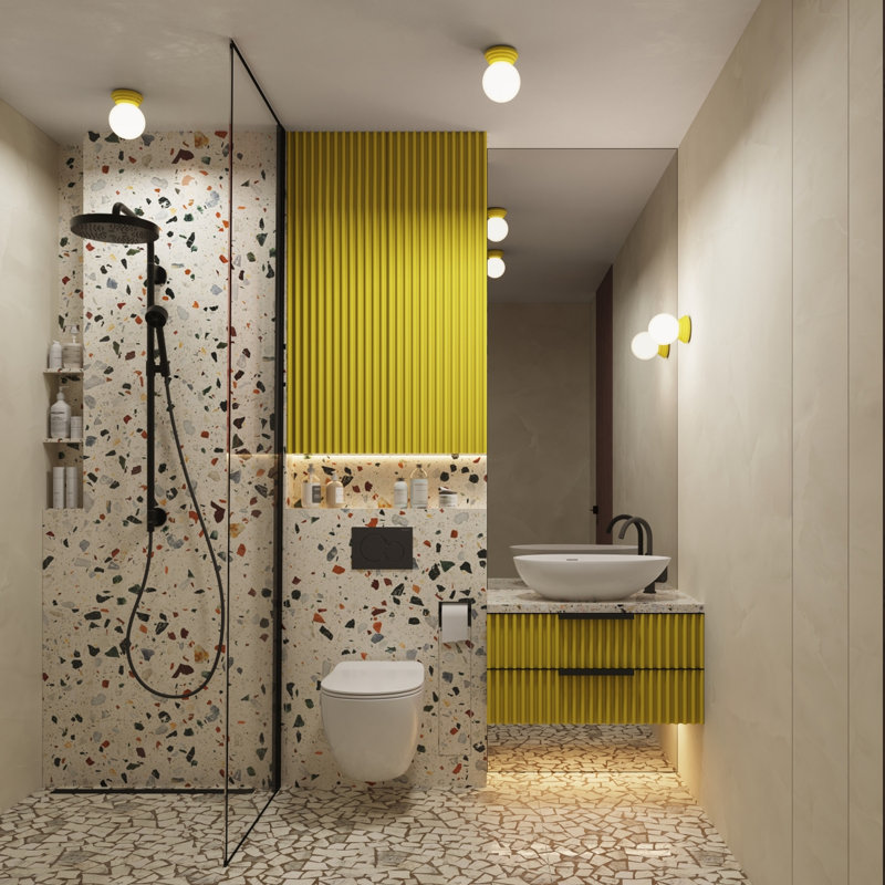 Zori Ceramic Flush Mount, Yellow