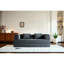 Lit convertible convertible en velours côtelé gris, cadre multifonctionnel à forme fixe 4 - 1, coussin cylindrique, plancher pour petits appartements, style décontracté avec fonction, revêtement en velours côtelé, cadre et salon