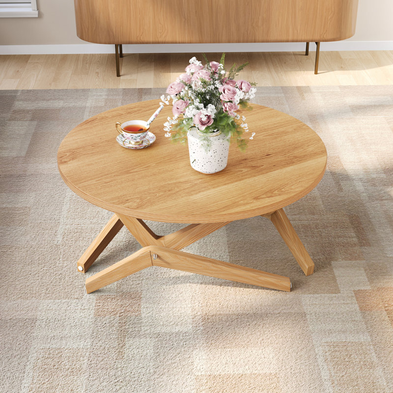 Table basse ronde 2-en-1 avec hauteur réglable