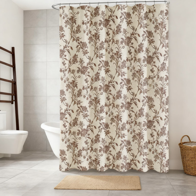 Rideau de douche Floral, Brun