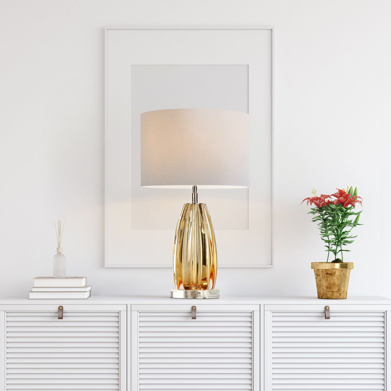 Carmelita Cognac Glass Accent Table Lamp
