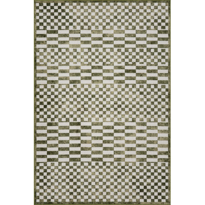  Nikita SpinClean Faded Geometric Machine Washable Area Rug