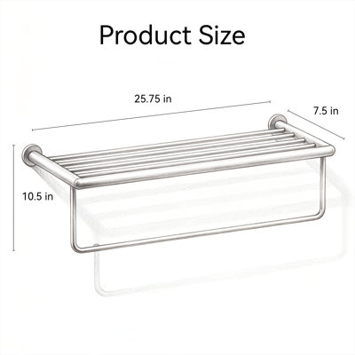 25.75 " Brass Wall Mounted Towel Rack