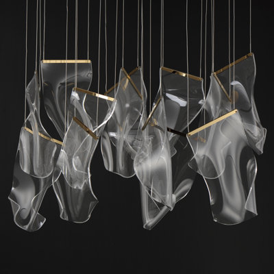 Luminaire suspendu unique à 13 lumières DEL Rinkle