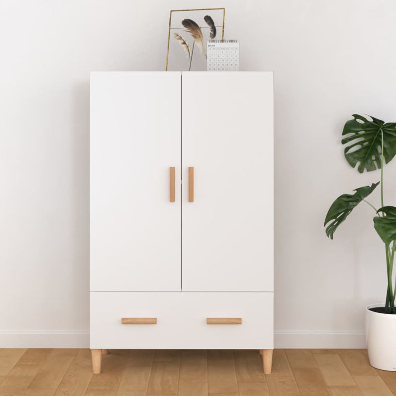 Lonnisha 2 - Door Standard Accent Cabinet, White/Wood