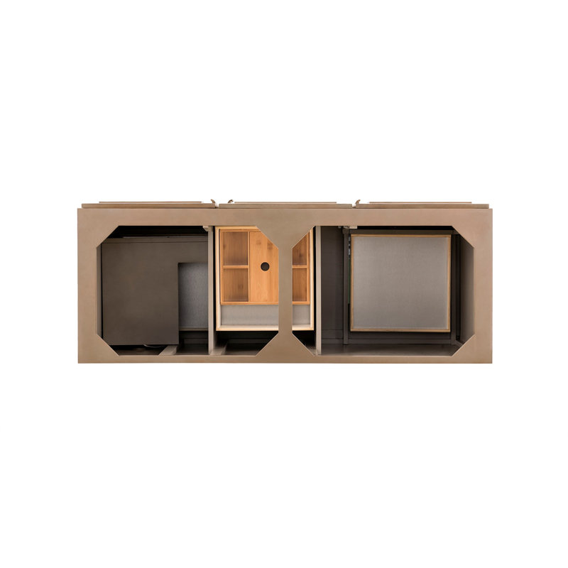 Broeder 60'' W Double Vanity, Charcoal Soapstone, Widespread