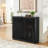 Mid Century Modern Fluted Hollowed Out Sideboard Cabinet with 2 Outlet Holes-1415354876