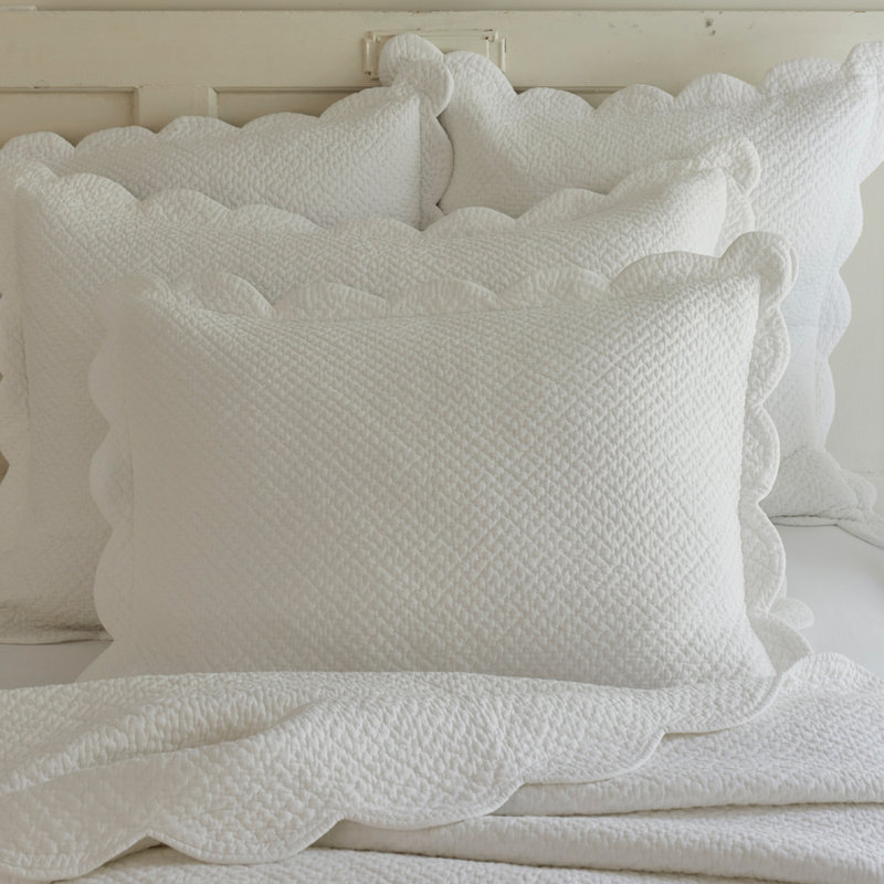 Sophie White Pick Stitch Cotton Sham