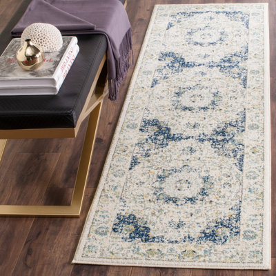 Annette Oriental Ivory/Blue Area Rug