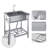 Stainless Steel Free-Standing Utility Sink , Single Bowl Stainless Steel Utility Sink with Cold/Hot Water Pipe, Storage Rack, Faucet and Adjustable Legs, for Laundry Room, Kitchen, Garage, Outdoor Use