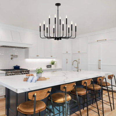 Lustre de ferme moderne avec design industriel, luminaire de style bougie pour la salle à manger, le salon, l'îlot de cuisine et le vestibule
