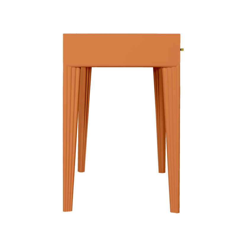 Barcelona Solid Wood Writing Desk, Citrus Orange