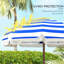 Parasol de plage avec auvent 40+ By, auvent ventilé, sac de transport, rayure bleue - Parasol portable attrayant Sun Worerers