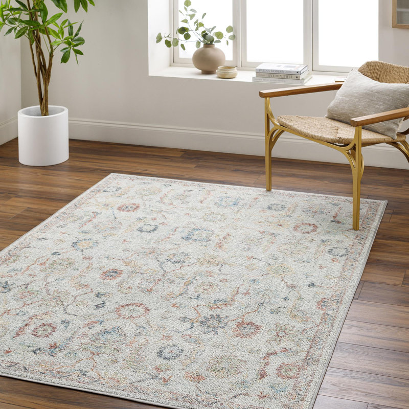 Lilith Washable Floral Rug, Rectangle 2'7" x 4'