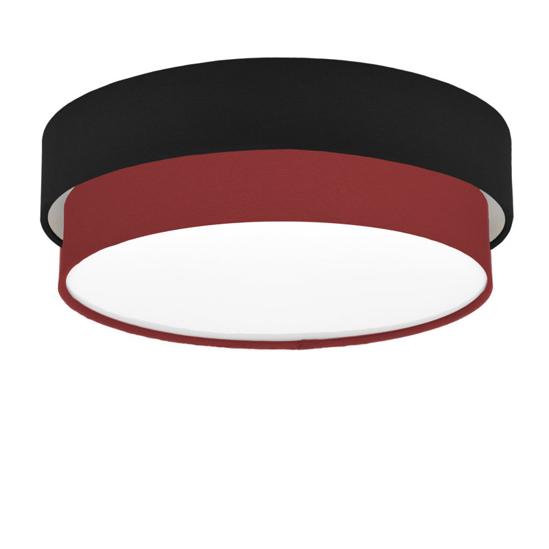 Elanaz Flush Mount, Black, Red