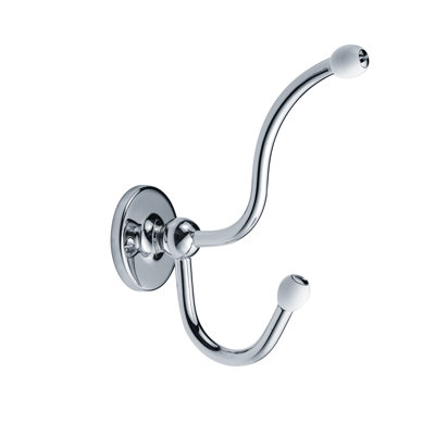 Classic White Double Wall Mounted Robe Hook with Acorns