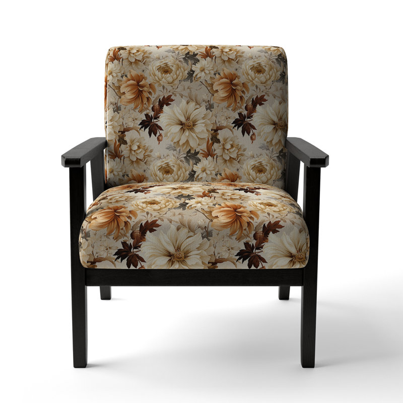 Chaise d'appoint florale Cobalt, Motif victorien élégant brocart rustique III
