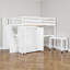 Lit mezzanine, bureau d'étude peu encombrant, deux bureaux, rangement pour bibliothèque et garde-robe, chambre contemporaine pour enfants et adolescents-1034710355-1034710354