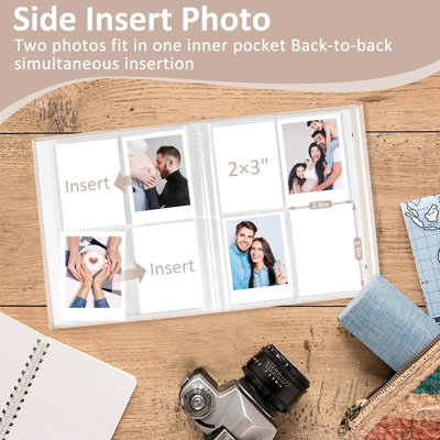 2PCS Polaroid Photo Album, 2x3 Inch Pockets Mini Photo Album for 104 Pockets