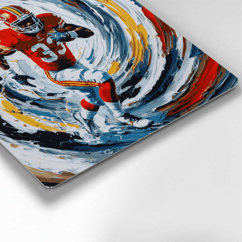 Sports, football américain, art mural gris en métal, H 12 po x l 12 po x P 0,05 po