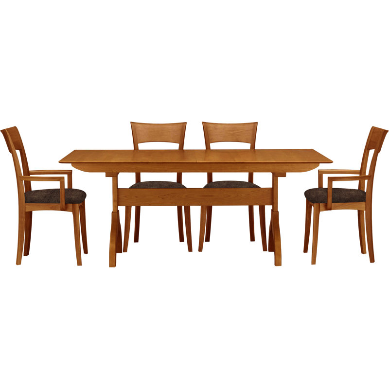 Sarah 5 - Piece Dining Set, Autumn Cherry, Coffee Leather