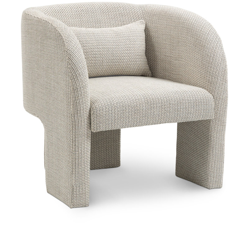 Sawyer Upholstered Armchair, Cream Weaved Fabric