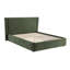 Lit double en chenille vert foncé Cheryl (assemblage facile sans outil)-346269865