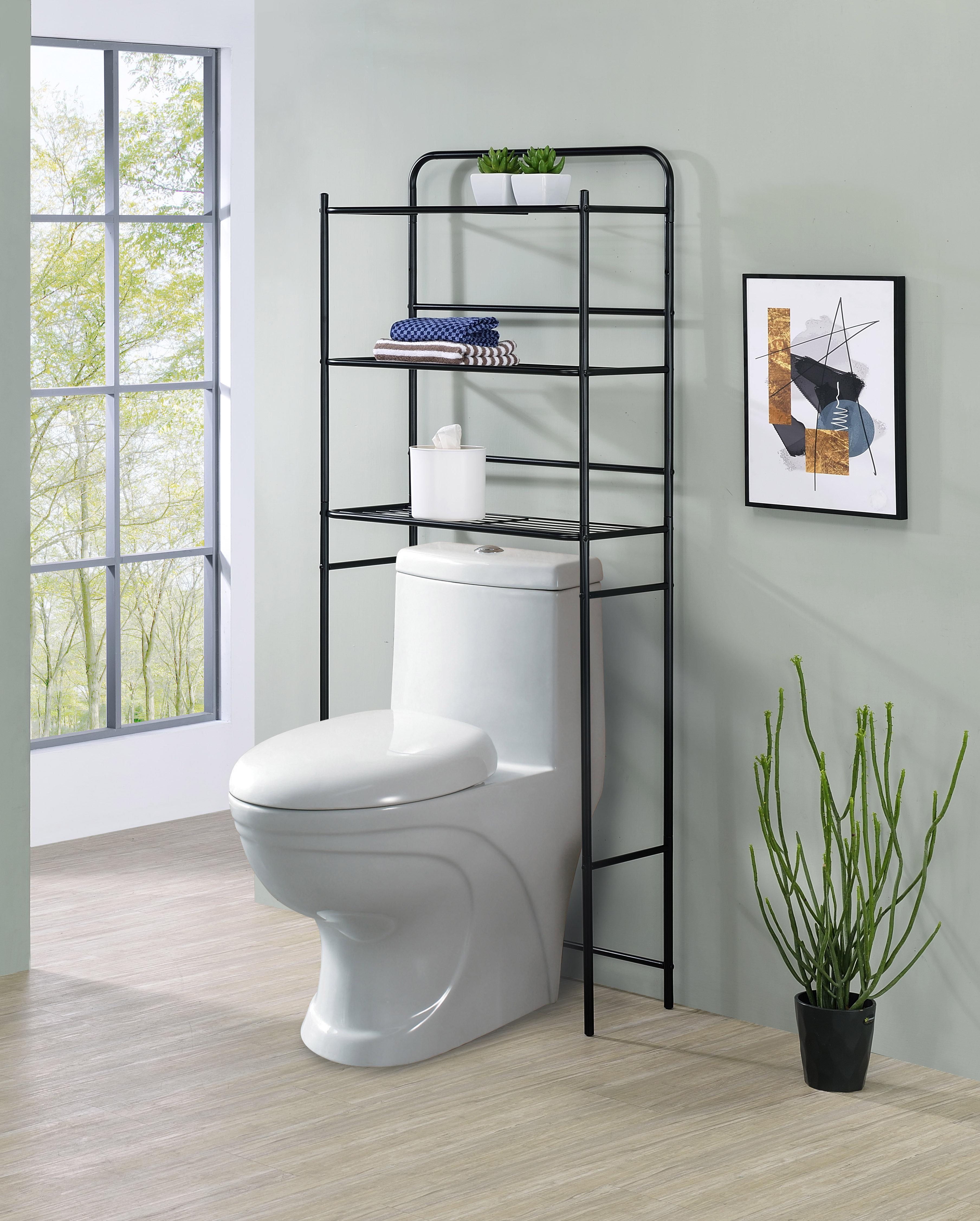 Mind Reader Alloy Collection, 3-Tier Over the Toilet Space Saver Rack, Metal