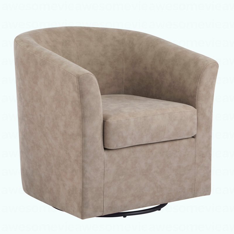Fauteuil demi-tonneau rotatif Modern, Abricot