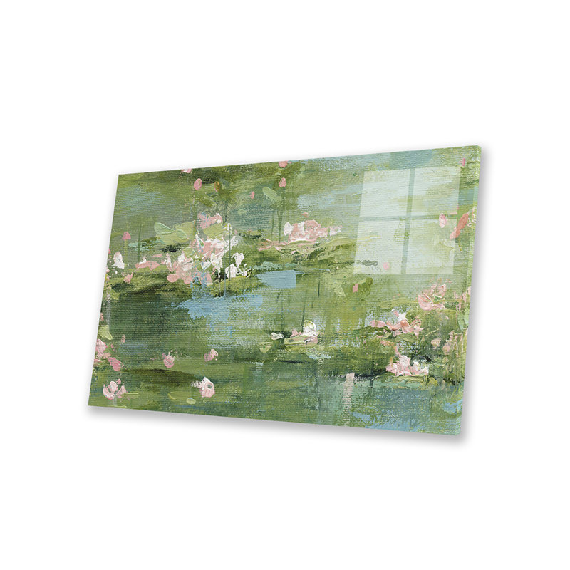 «Celadon Waterlillies I» par Carol Robinson - impression non encadrée, H 16 po x l 24 po x P 0,25 po