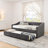 Twin Size Daybed With Usb Charging & Pull-Out Extendable Bed, With Button On Back And Copper Nail On Waved Shape Arms (81"X42"X30.75")-1154541112