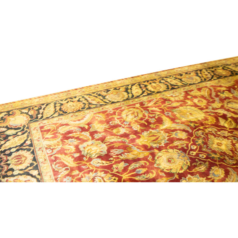 High-Quality Hand-Knotted Red And Black Area Rug