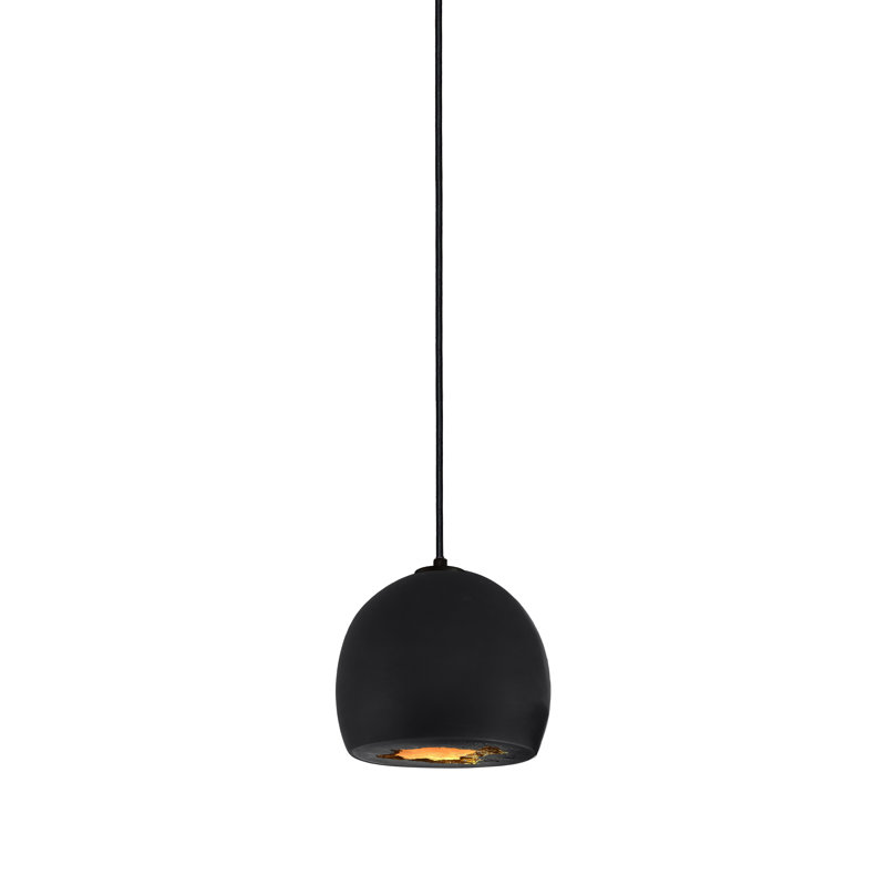 Luminaire suspendu 1 lumière Geode, Noir mat / laiton