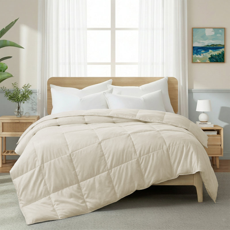 Insert de couette en duvet d'oie légère et respirante, Édredon simple, Kaki
