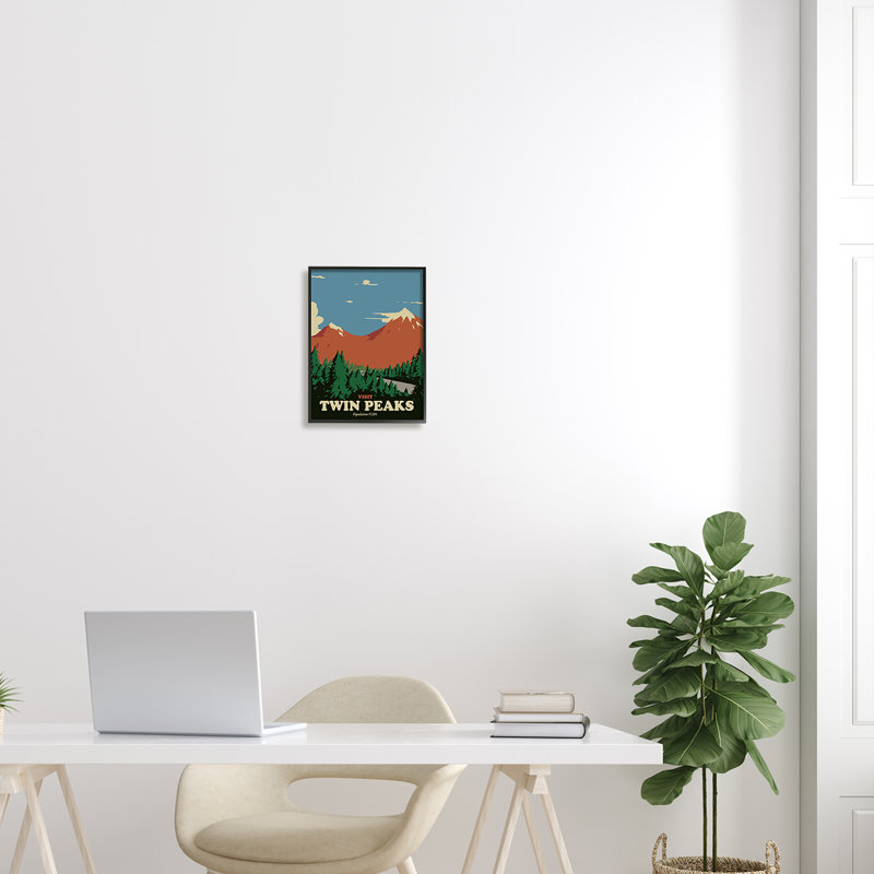 «Welcome Twin Peaks Mountain Landscape», art mural texturé par Matheus Lopes Castro, H 14 po x l 11 po x P 1,5 po