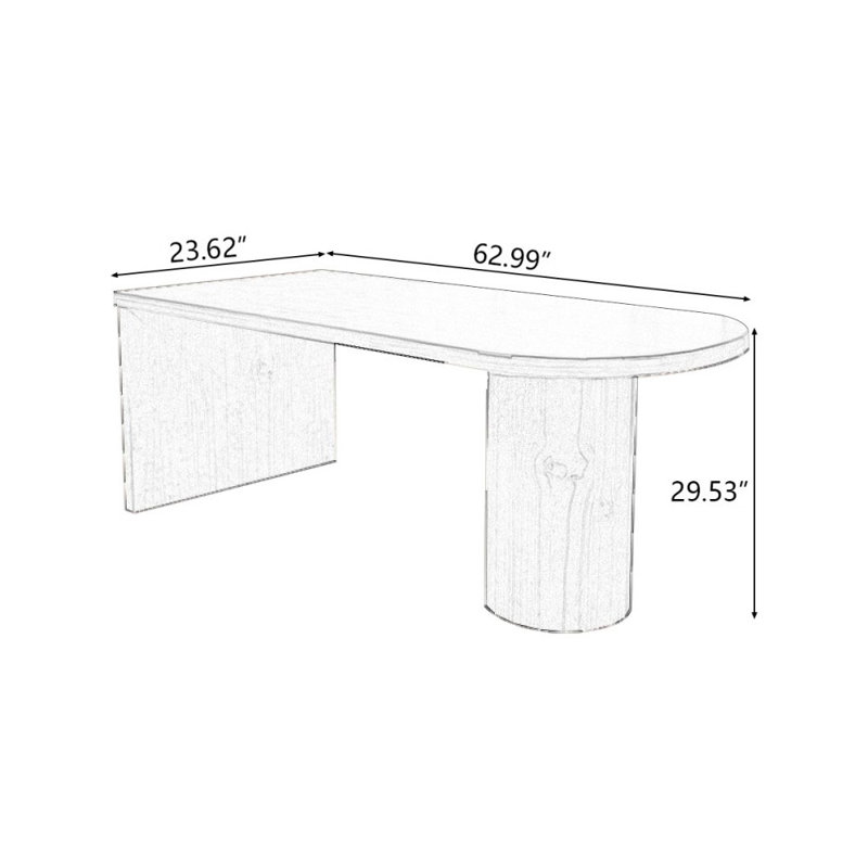 Bureaux rectangulaires en bois massif noyer, H 29,53 po x l 62,99 po x P 23,62 po