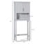Armoire de rangement pour salle de bain à double porte avec tablette réglable intérieure et tablette ouverte Kleankin