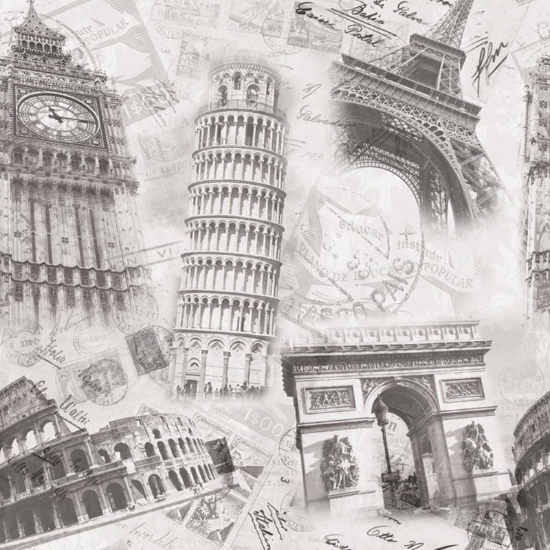 Rouleau de papier peint autocollant L 8,5 pi x l 24 po World Tour