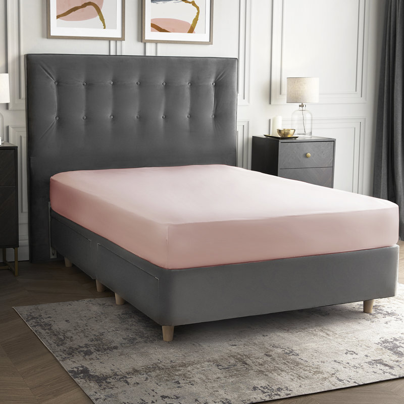 Silentnight Pure Cotton Fitted Sheet, Double (4'6), Blush