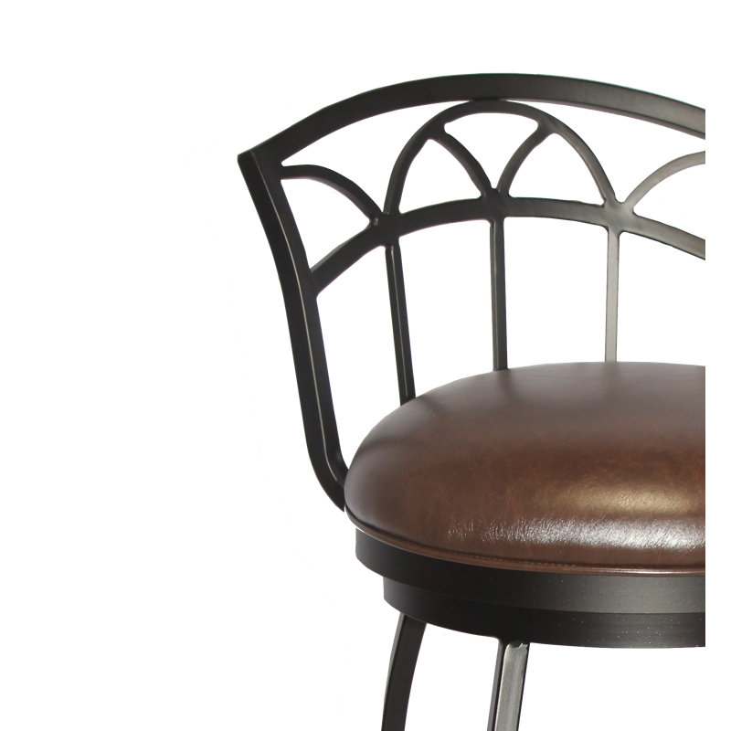 Swivel Upholstered Faux Leather Counter Stool, Bar Stool (30" Seat Height)