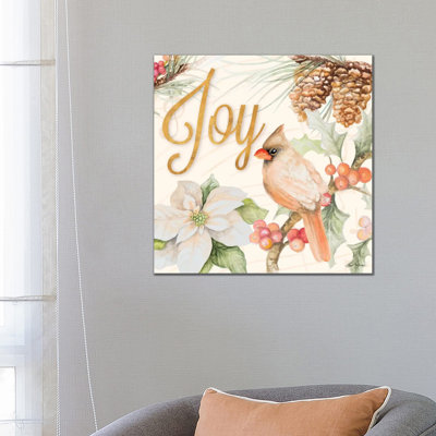 Christmas Cardinal III by Janice Gaynor - Wrapped Canvas Print